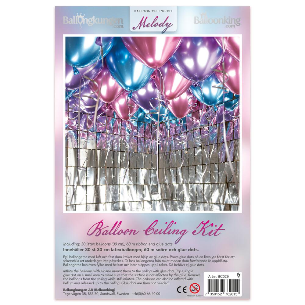 Ballong Ceiling Kit Blå Rosa Lilla Mirror