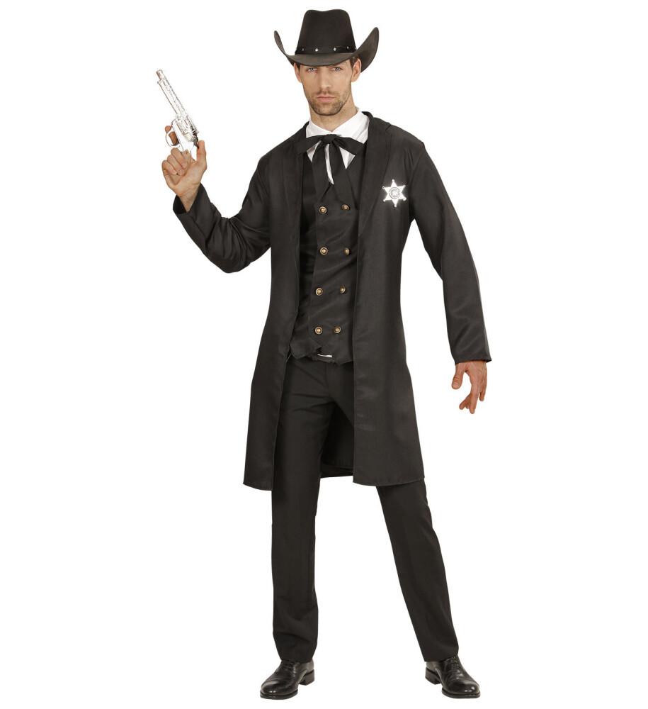 Sheriff Coat Deluxe Herre Svart