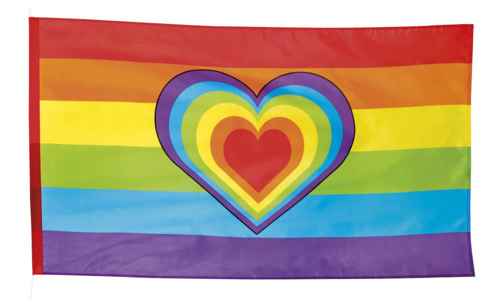 Regnbue Flagg med Hjerte PRIDE