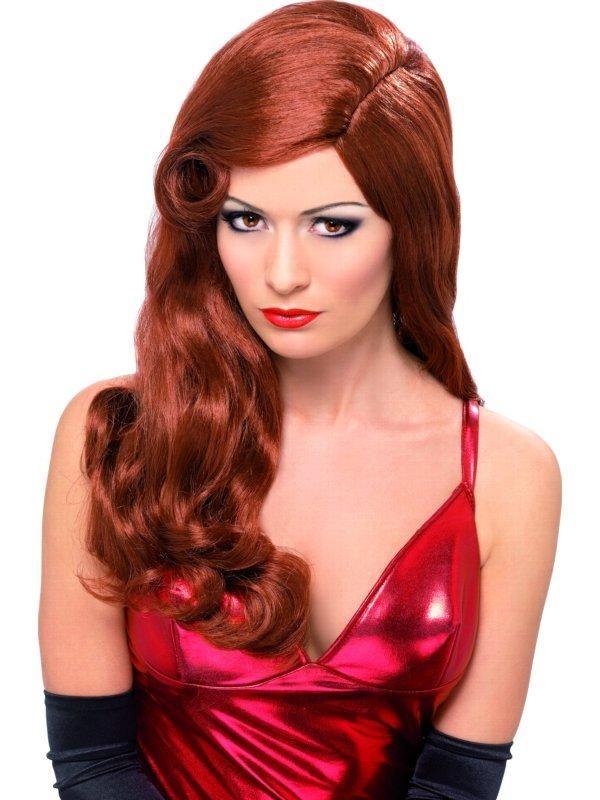 Silver Screen Wig Aubergine Deluxe