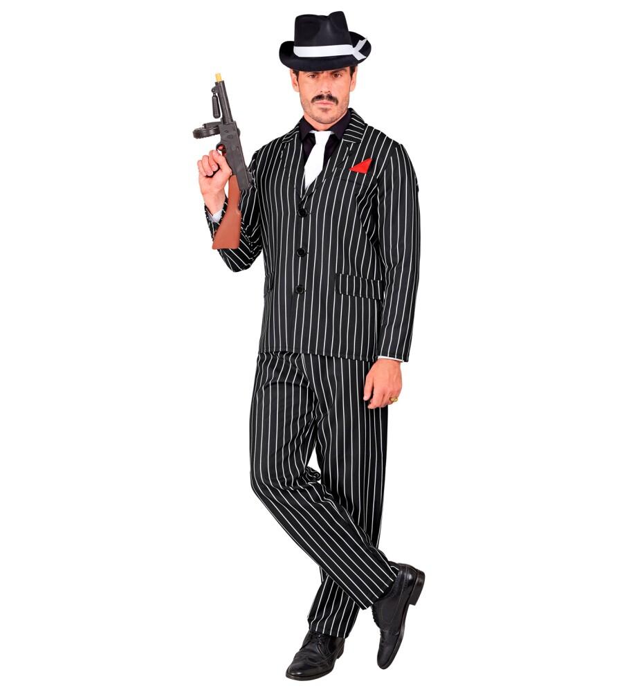 Gangster Svart Pinstripe Dress