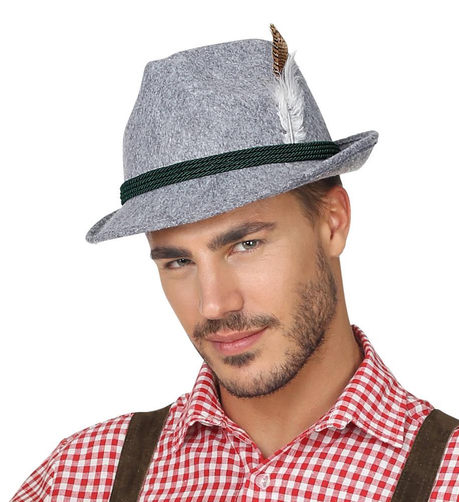 Bavarian Hatt Grå med fjær