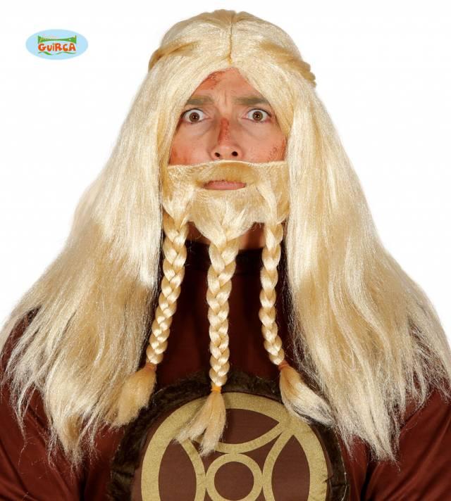 Blond Viking Deluxe Parykk og Skjegg