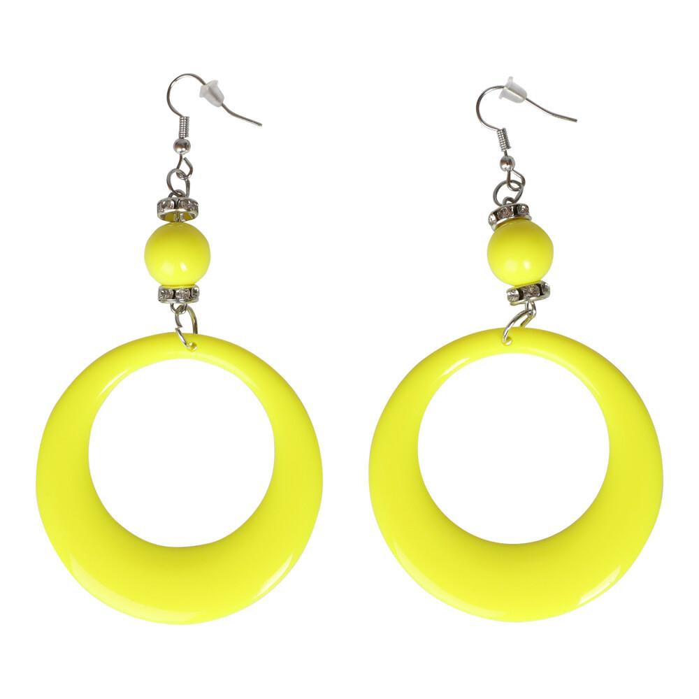 Neon Yellow Øreringer Oval