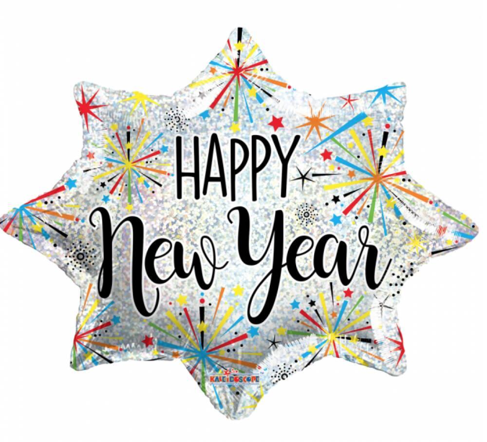 Happy New Year Explosion Folieballong 18``