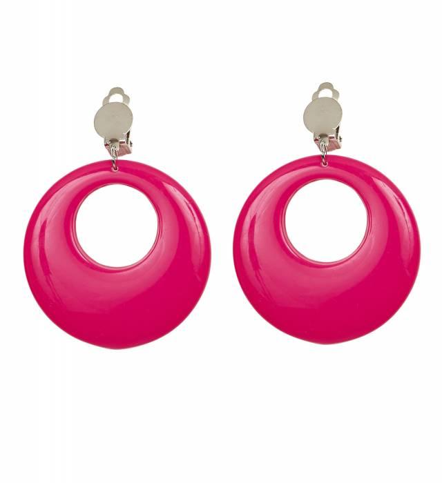 Neon Pink Øreringer Oval