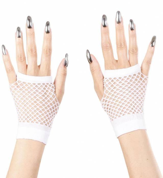 Nettinghansker Hvite Fingerless