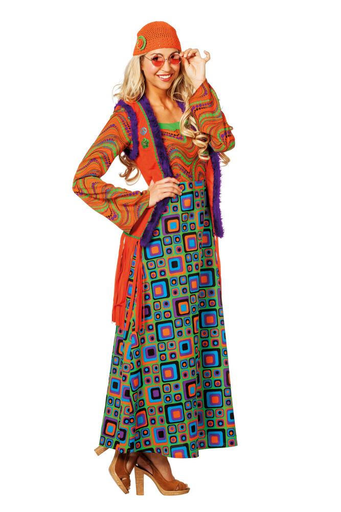 Hippie Orange & Square Patterns Dame Deluxe Lang