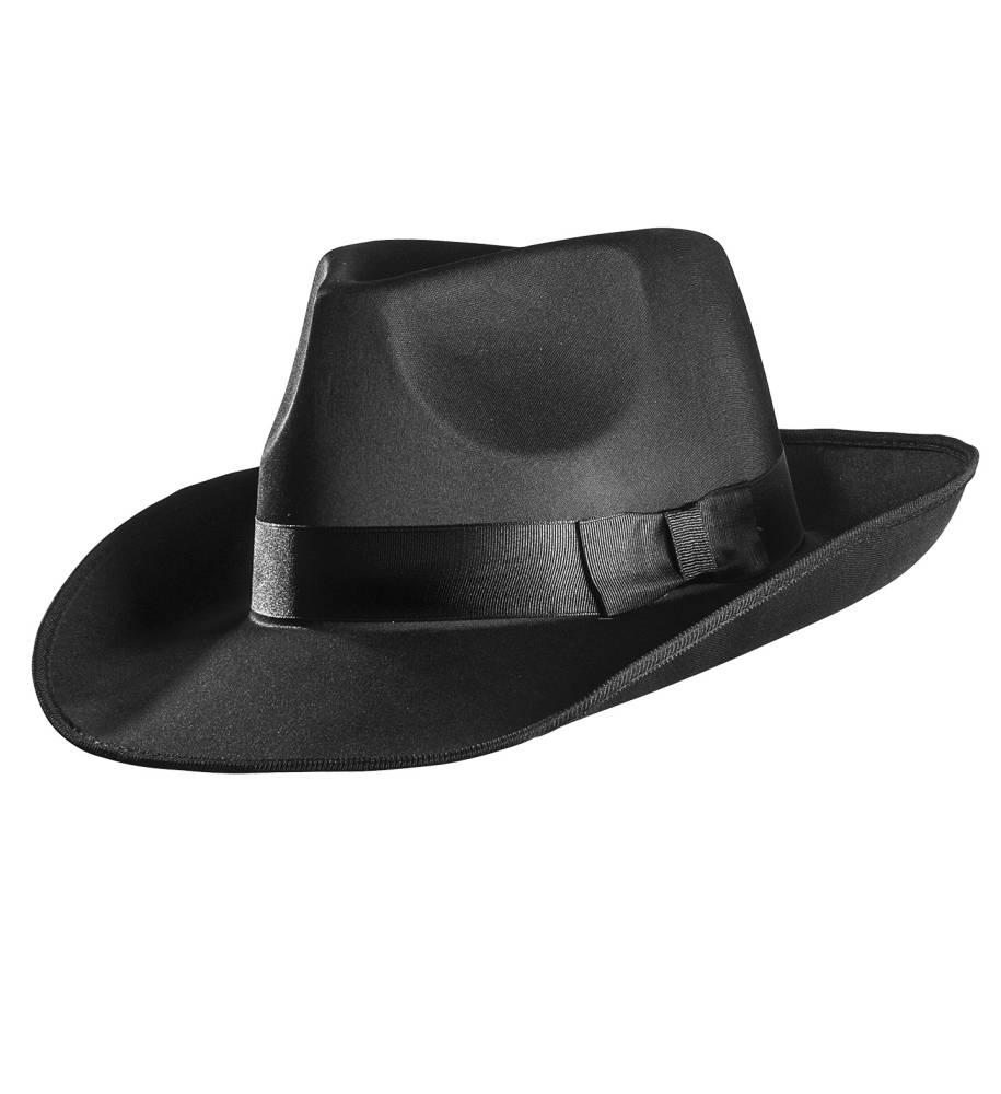 Gangsterhatt Svart Satin Deluxe