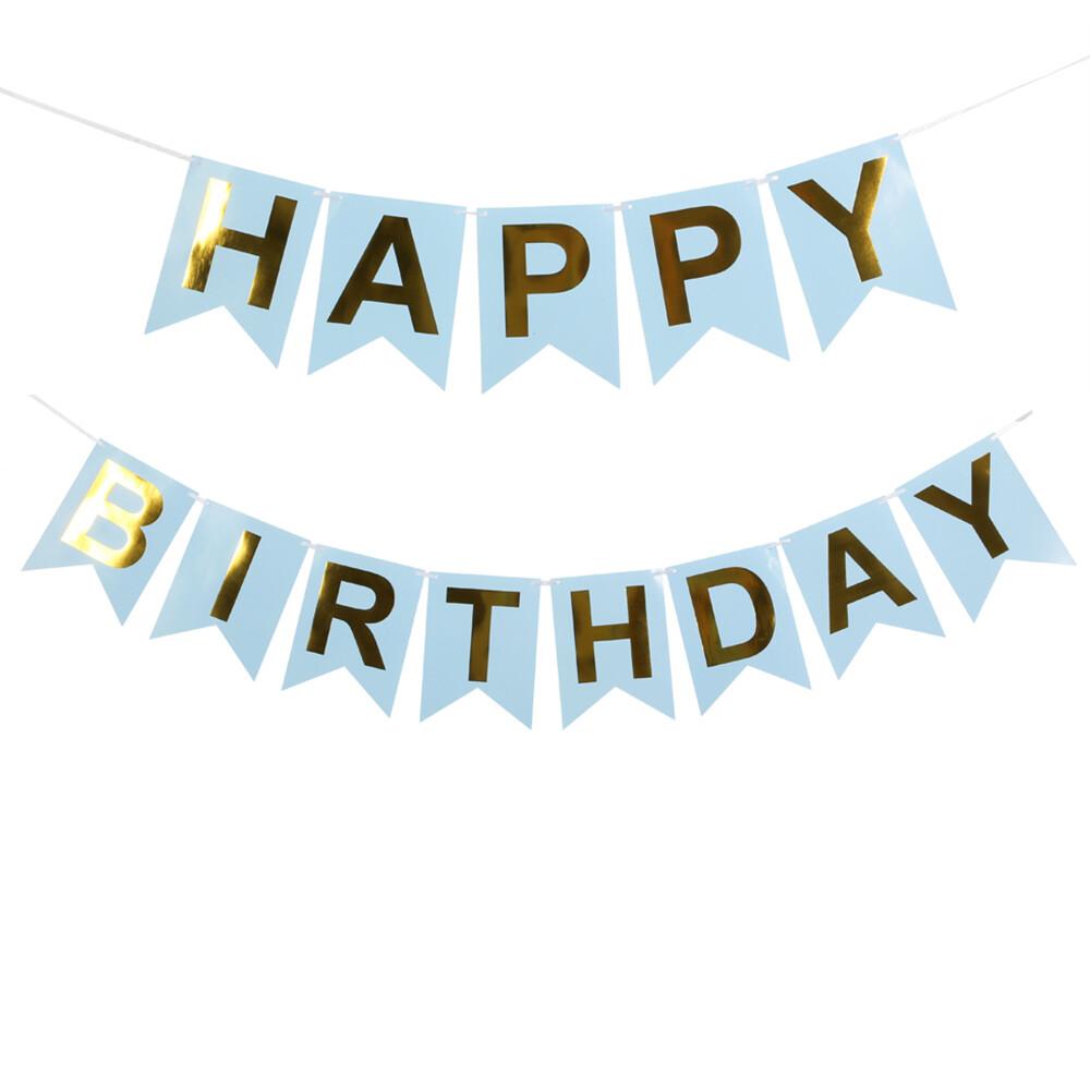 Happy Birthday Banner Blue