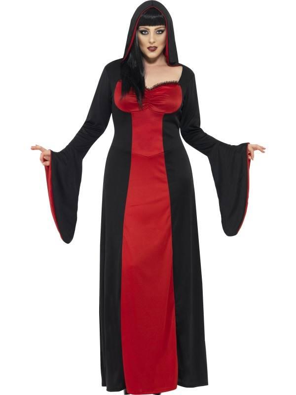 Dark Temptress Kjole PLUS SIZE Rød / Svart