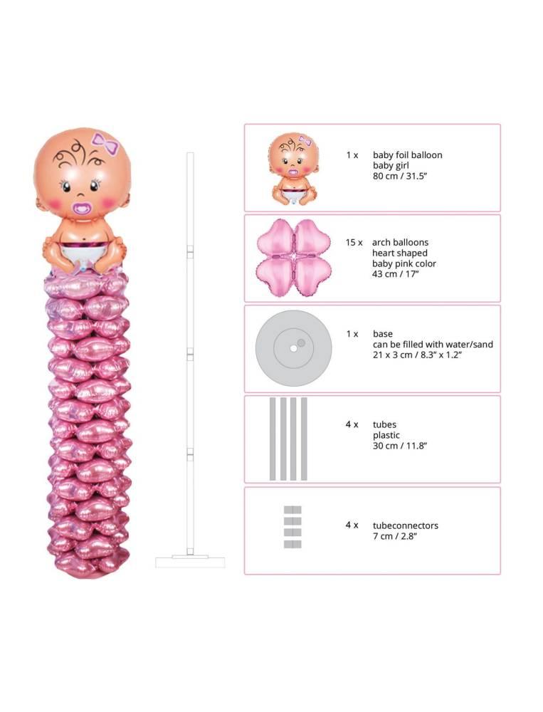 Ballongsøyle Baby Girl Komplett