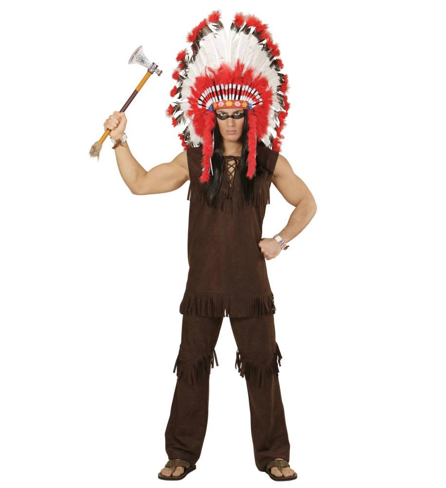 Indianer Mørk Brun Suede Vest og Bukse