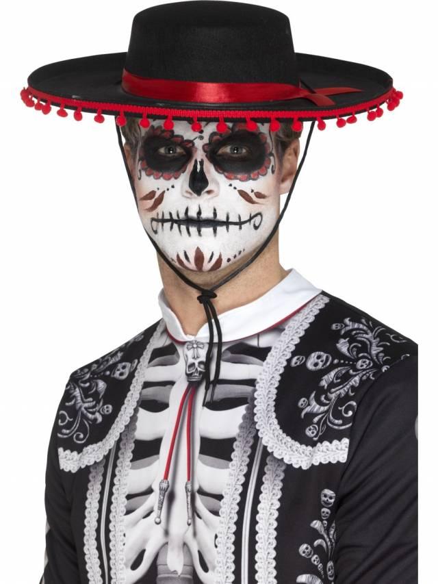Day of the Dead Señor Hatt Svart/Rød