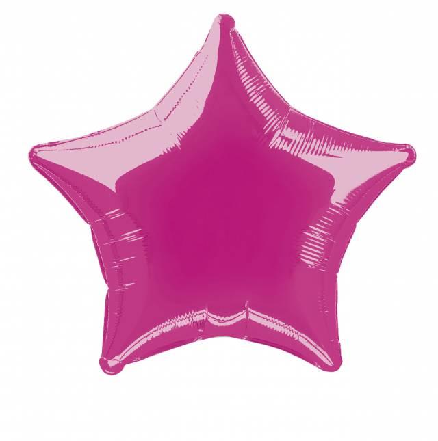 Folieballong Stjerne Hot Pink
