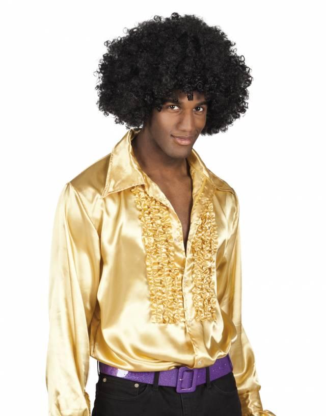 Disco Skjorte Gull med Rysjer Herre