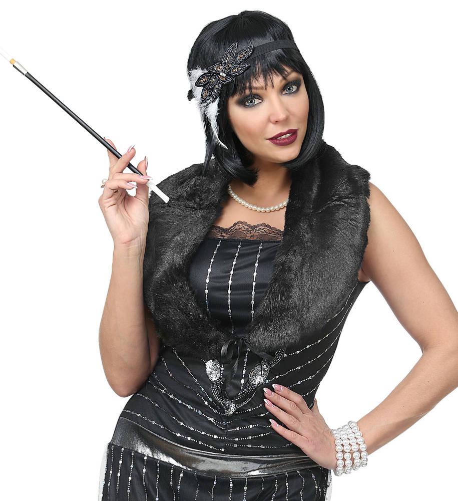 Roaring 20`s Svart Stola & Hodepynt