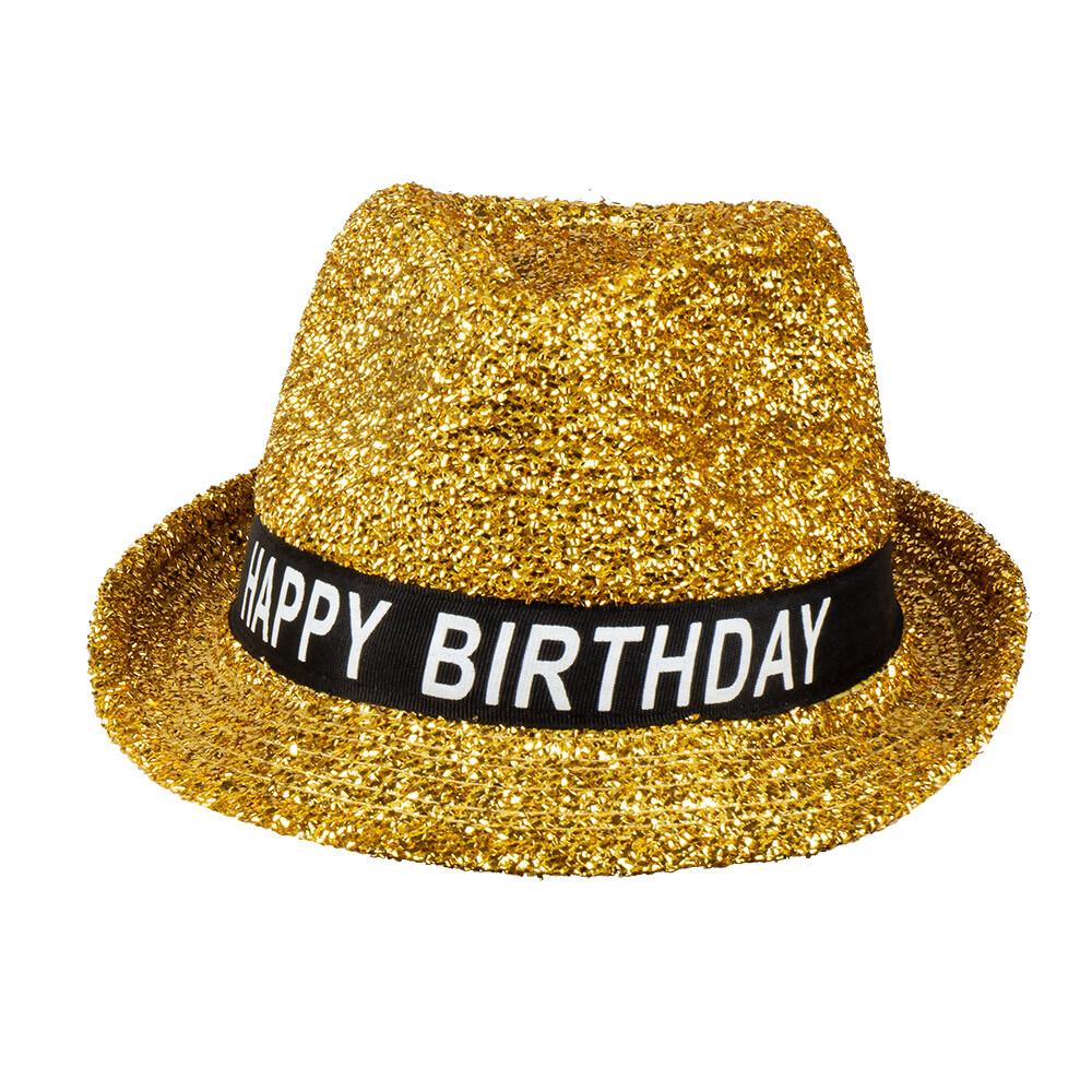 Trilby Sparkling Happy Birthday Hatt Gull