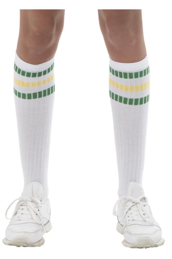 1980`s Tennissokker Hvite Lange med bård.
