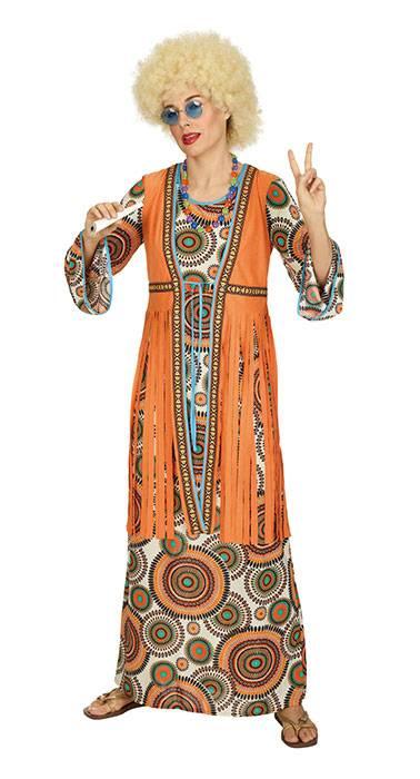 Hippie Kjole Orange Psykedelisk