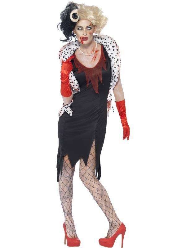 Cruella Zombie Evil Madam Kostyme