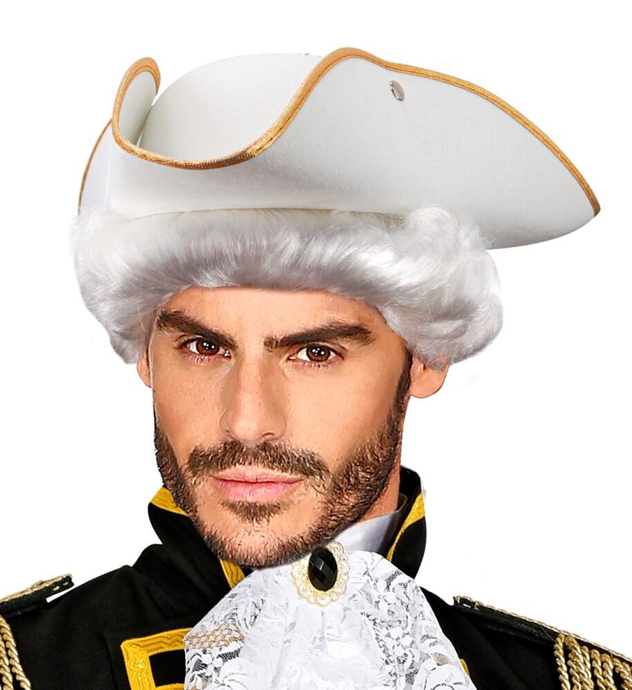 Tricorn Hatt Filt Hvit