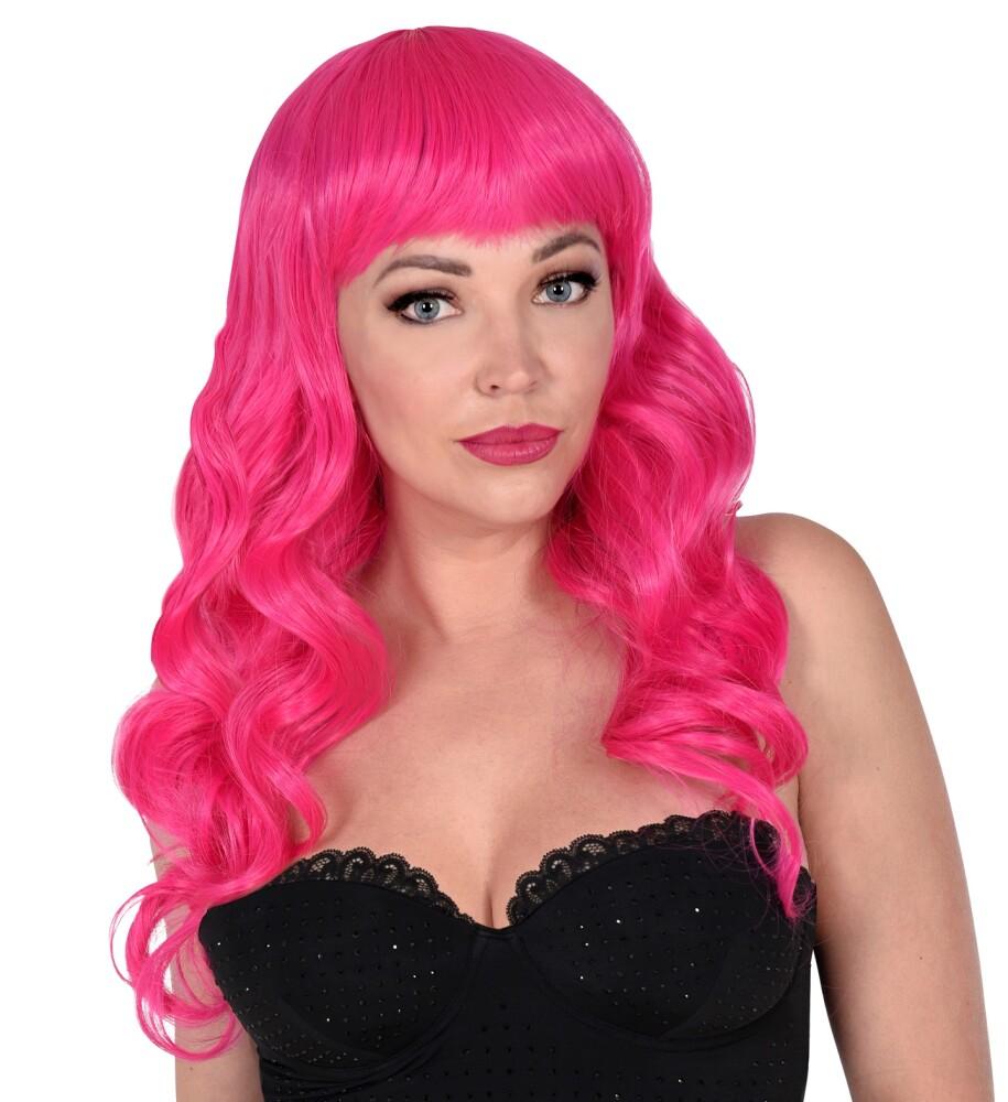 Bella Parykk Lang - Magenta Pink