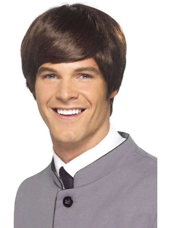 1960`s Herre Male Mod Parykk Brun