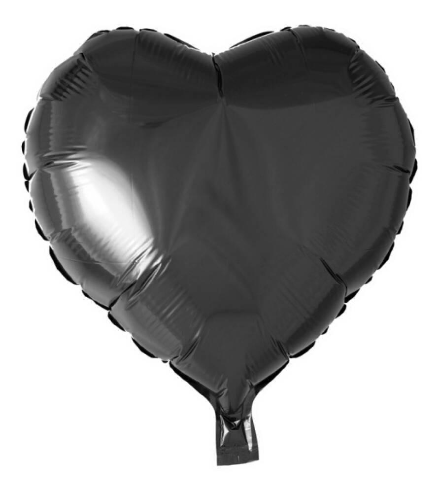 Folieballong Hjerte Svart