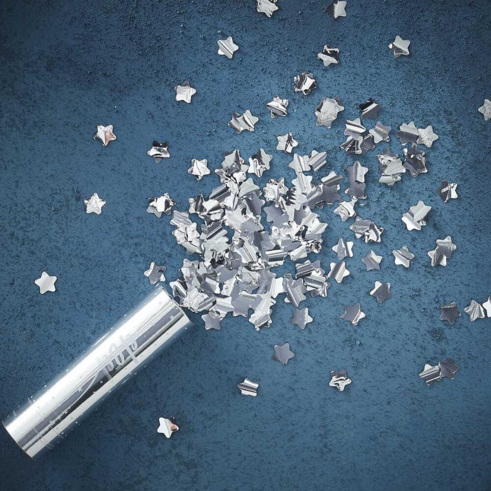 Silver Foiled POP! Confetti Cannon Shooter