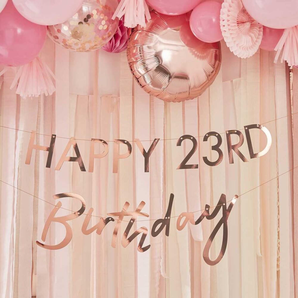 Rose Gold Birthday Banner - Lag din egen