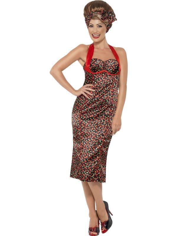 Rockabilly Damekostyme Cherry Print