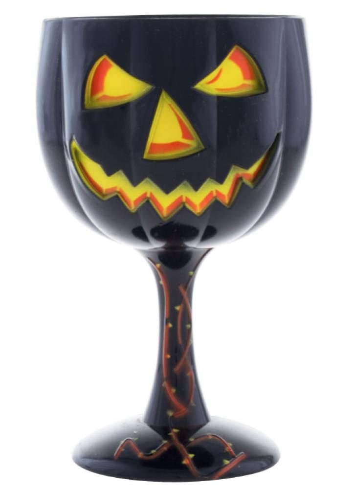 Halloweenglass med stett svarte