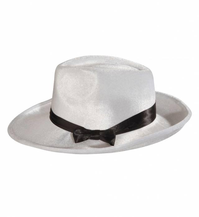 Gangsterhatt Hvit