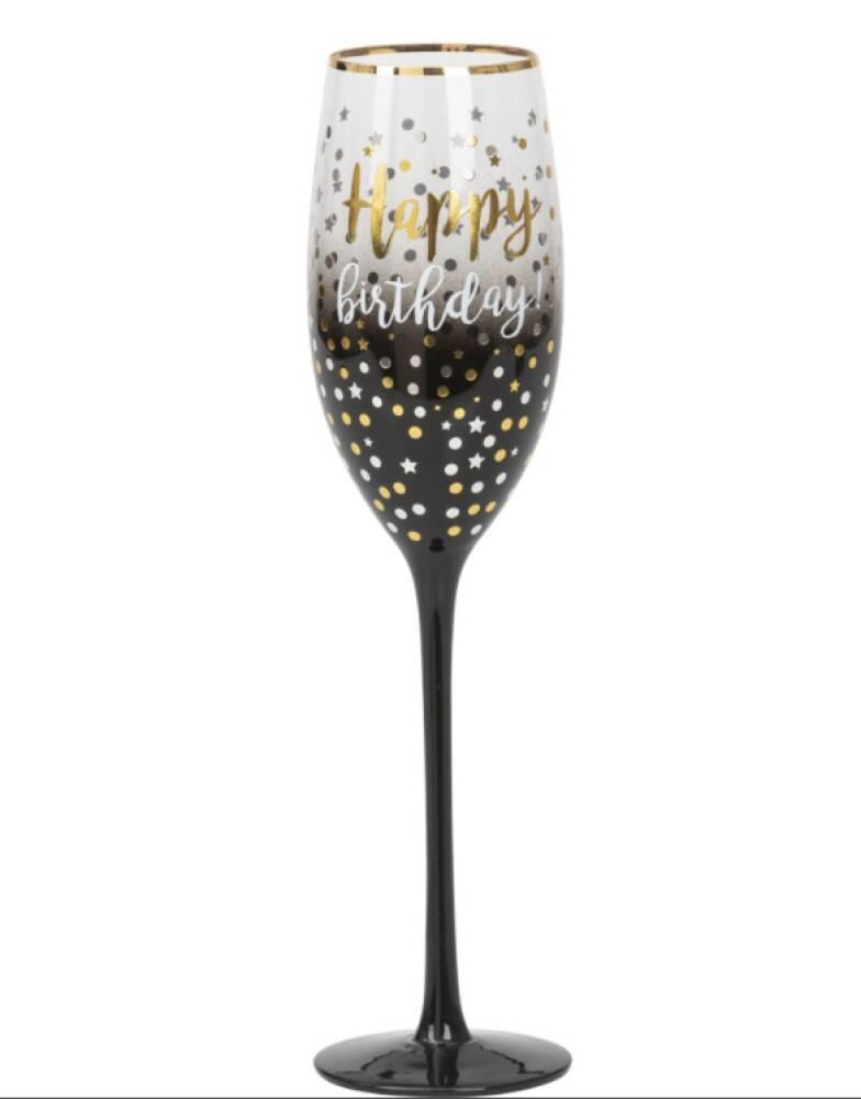 Champagneglass Happy Birthday Elegant