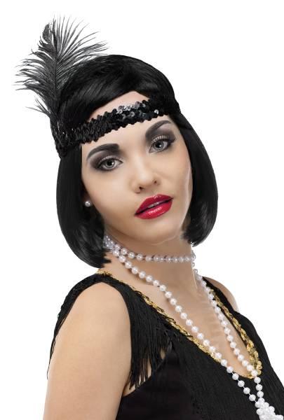 Flapper Gatsby Sett 3 deler Svart