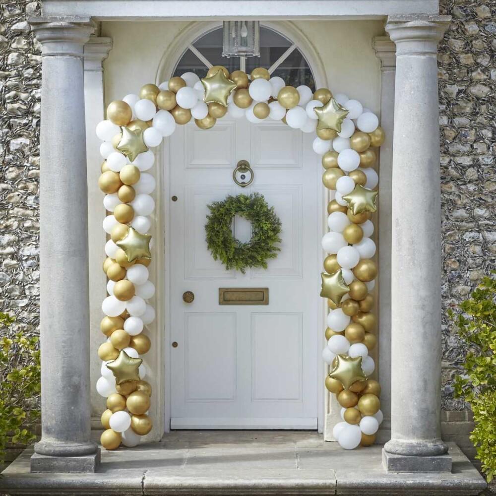 Ballongbue - Gold & White Door Balloon