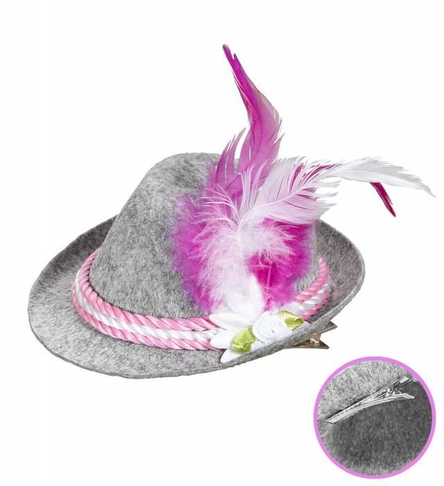 Oktoberfest Minihatt Grå/Rosa