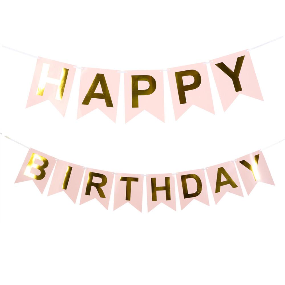 Happy Birthday Banner Pink