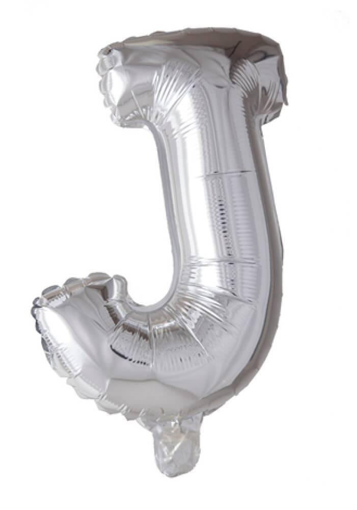 Bokstavballong Sølv Folie ca 41cm J