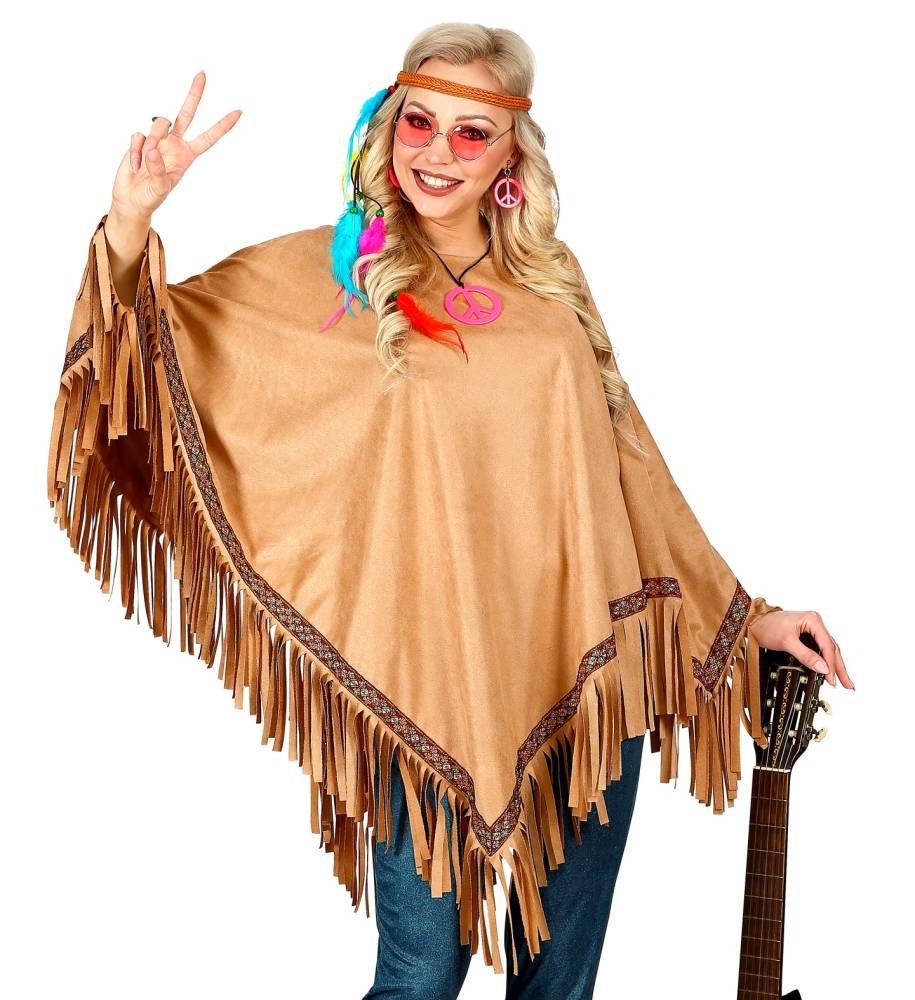 Brun Poncho Semsket Skinnimitert
