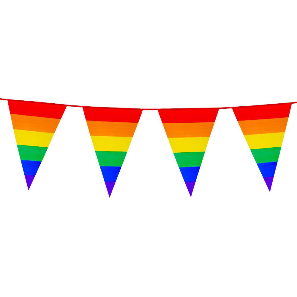 Pride Flaggbanner 8 meter Trekantflagg