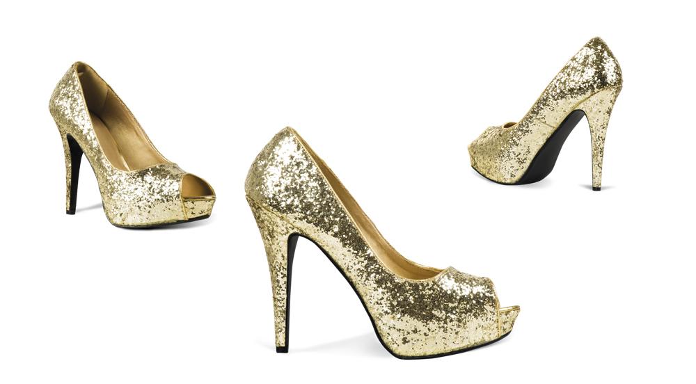 Allure Glitter Sko Gull