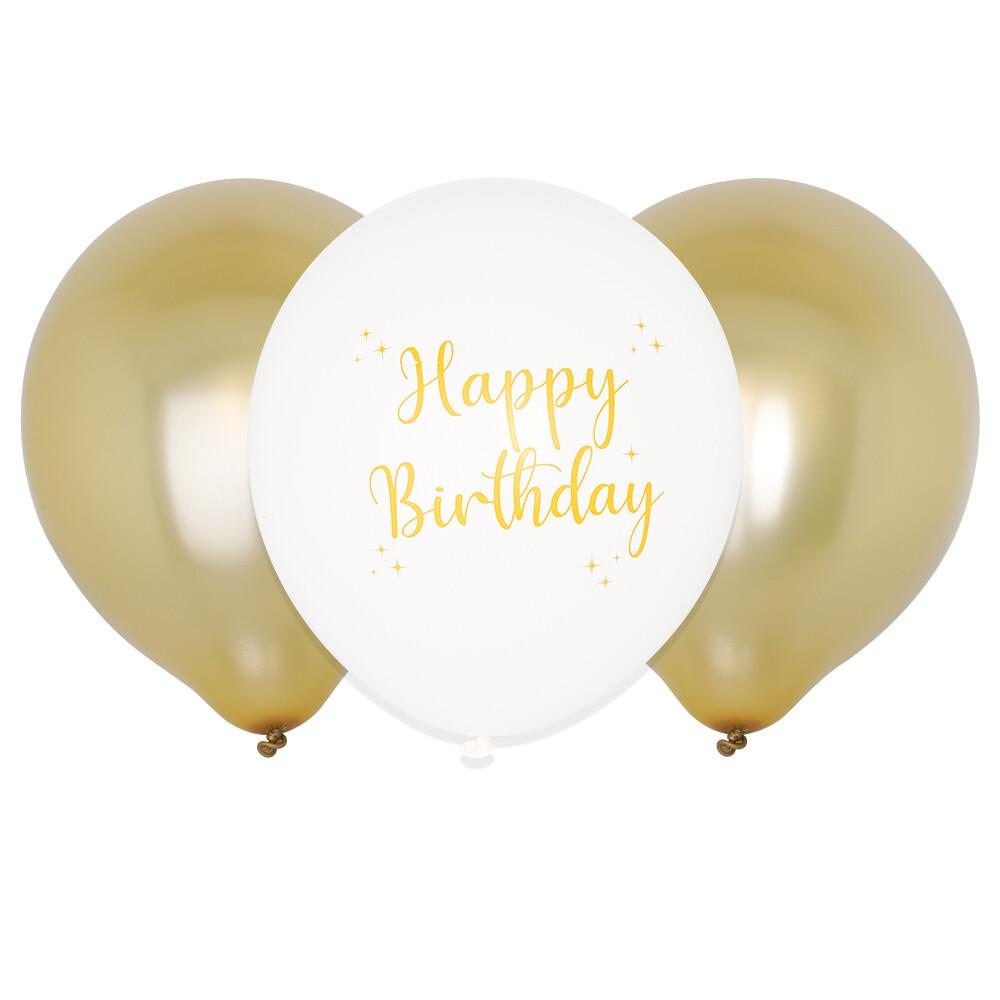 Ballonger Happy Birthday Gull 6 stk
