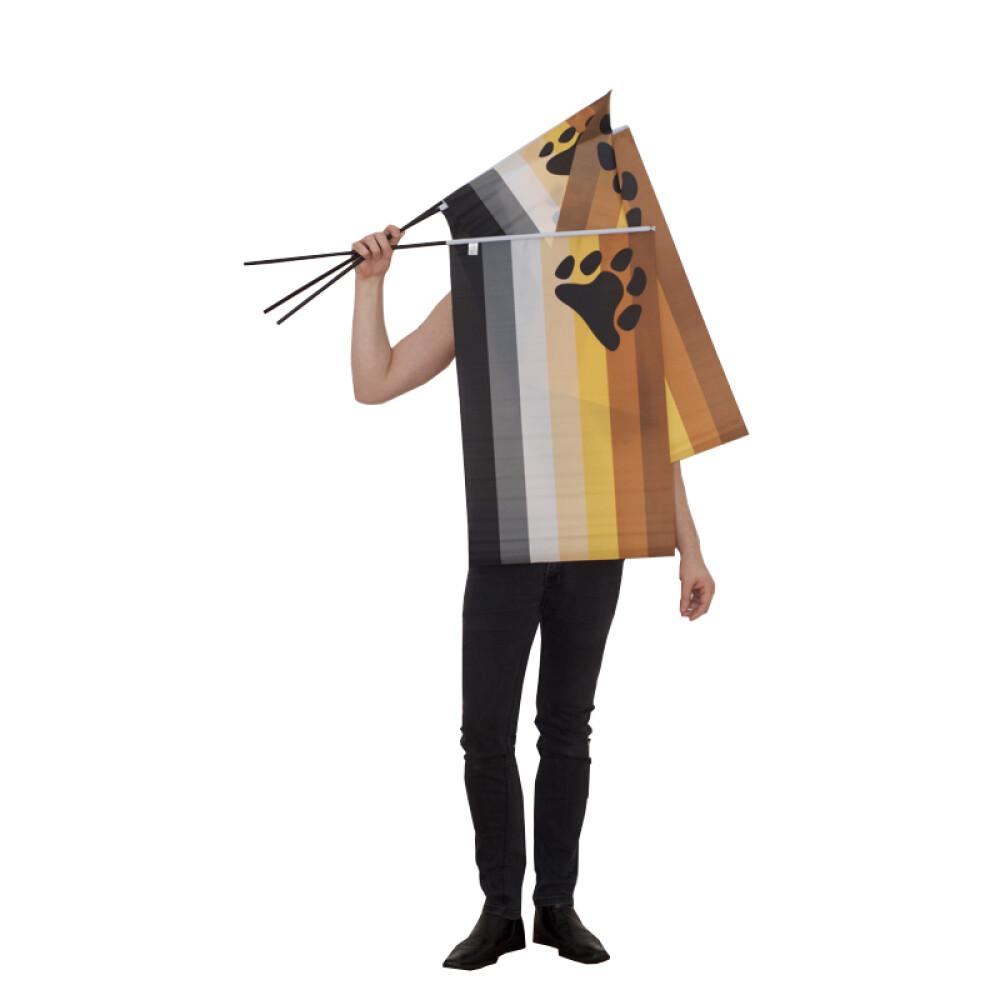 Bamseflagg Pride - Håndflagg på pinne - Medium