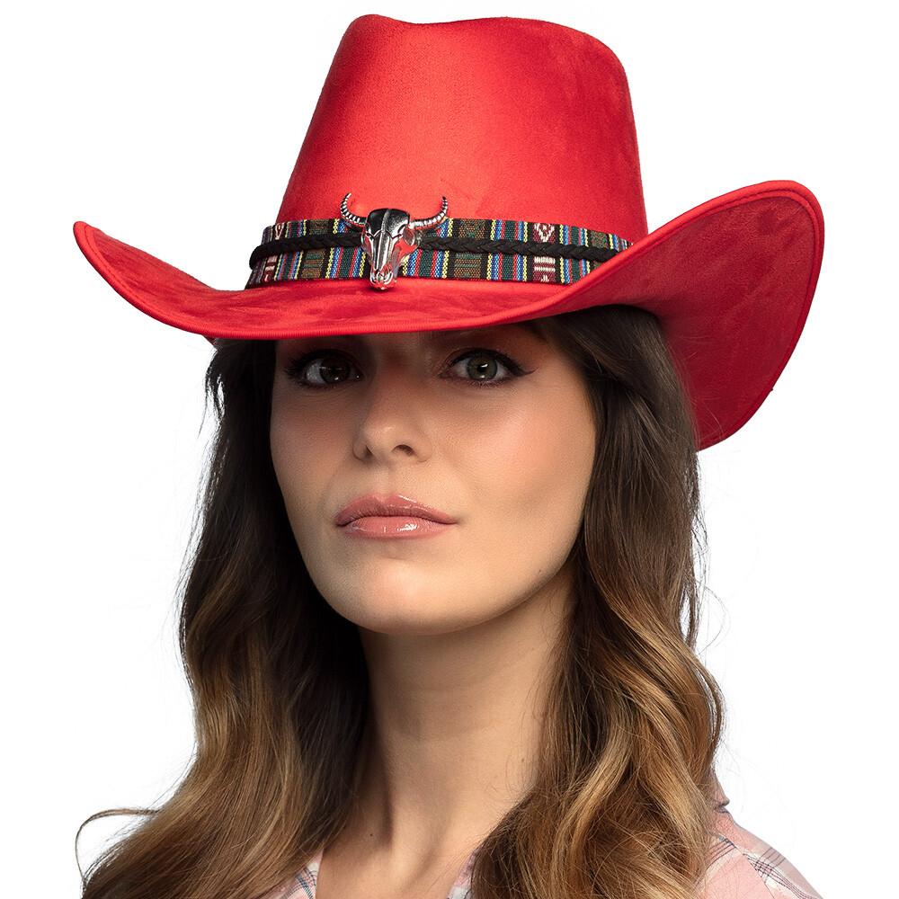 Cowboyhatt Django Rød Unisex Deluxe