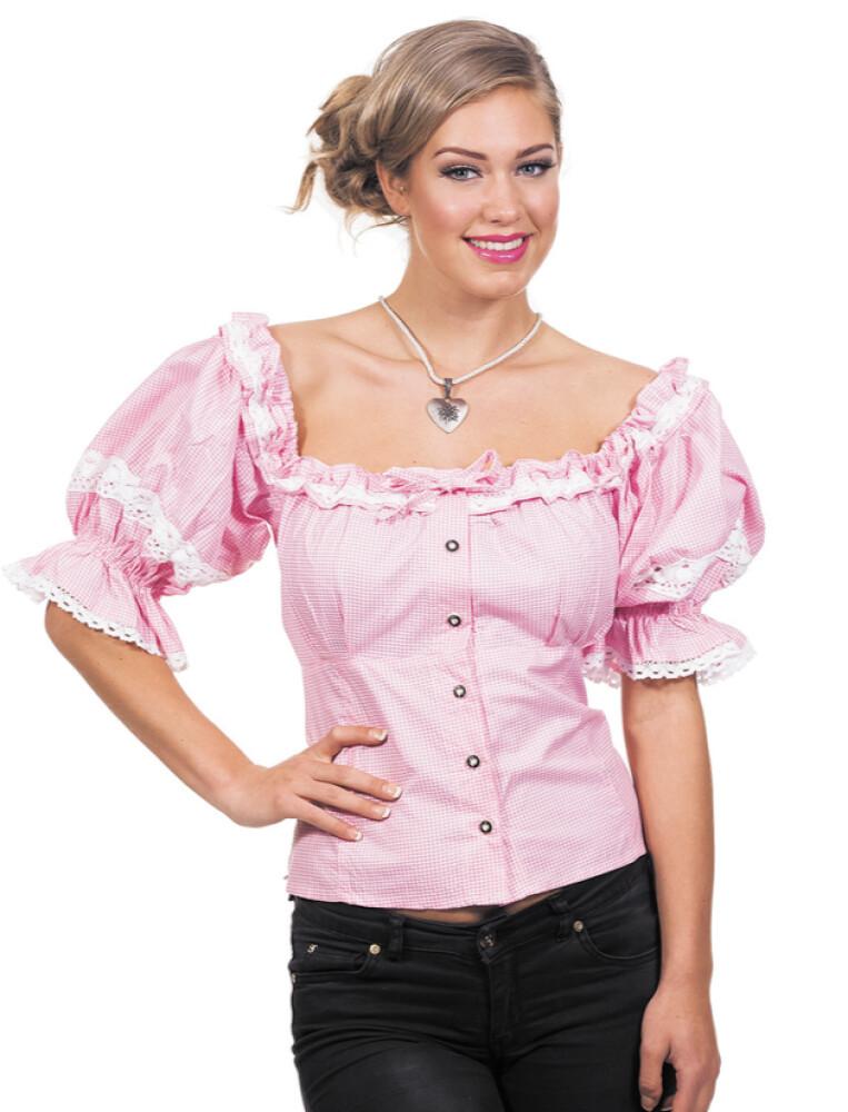 Bluse Austrian lady Pink/White
