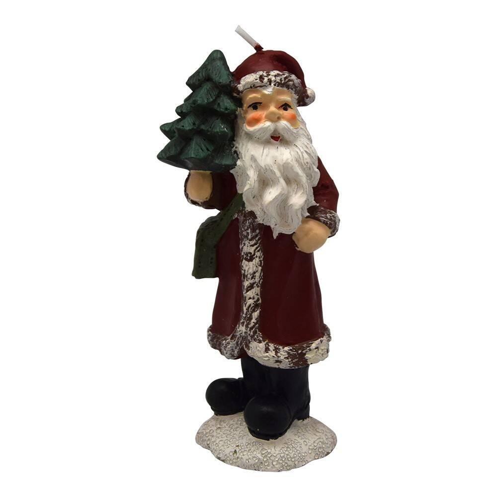 Stearinlys Tradisjonel Julenisse med juletre