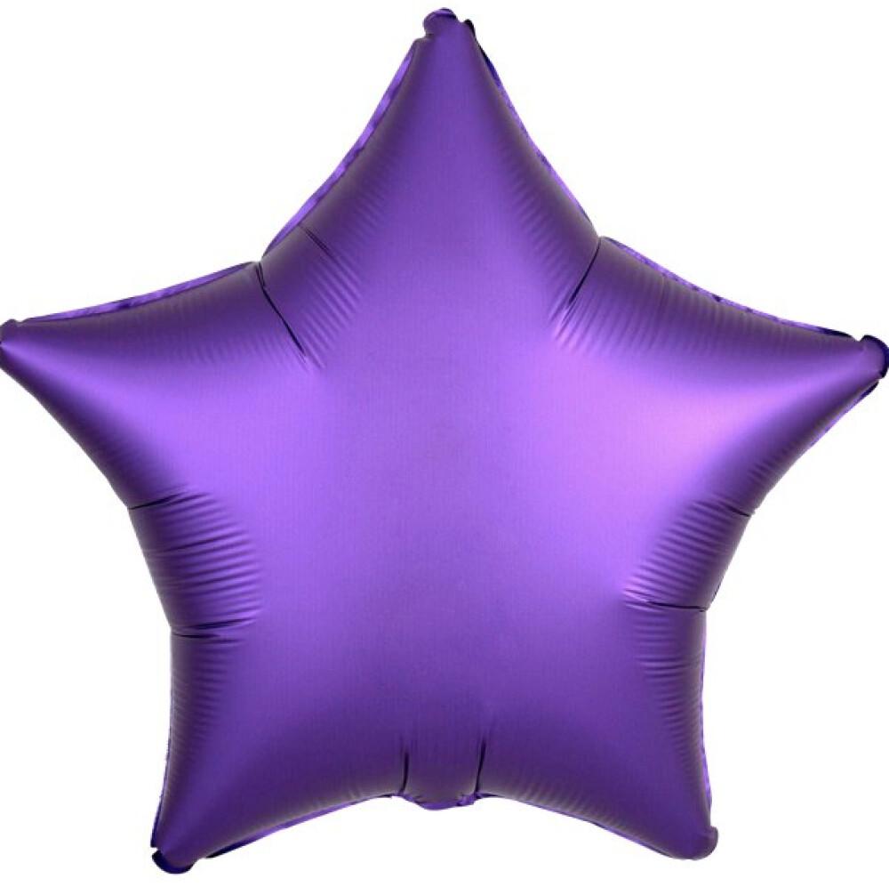 Purple Royale Satin Luxe Star Foil Balloon - 41 cm