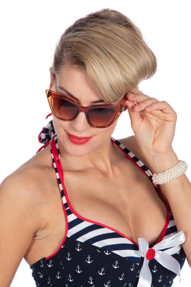 Rockabilly Briller Dame Kraftig Brun